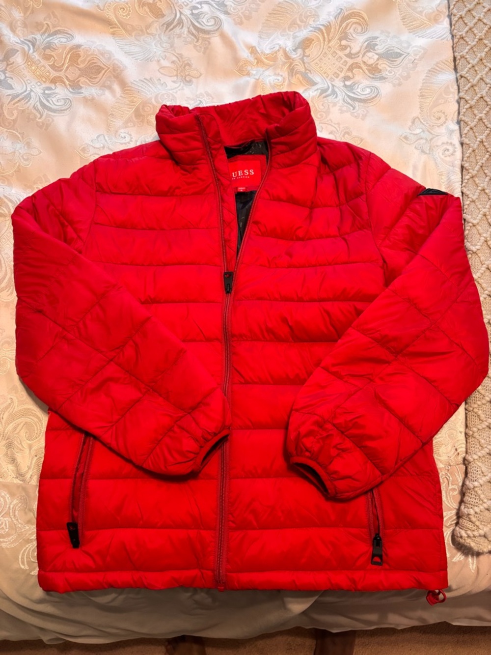 GUESS Men’s Red Puffer Jacket Sz M